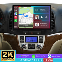 13,1 Zoll 8-Kern Android 14 4+64GB Autoradio für Hyundai Santa Fe 2006-2012, 2K QLED IPS Touchscreen kabelloses CarPlay Android Auto 4G LTE GPS-Navigation Bluetooth Wi-Fi DSP FM RDS USB Rückfahrkamera