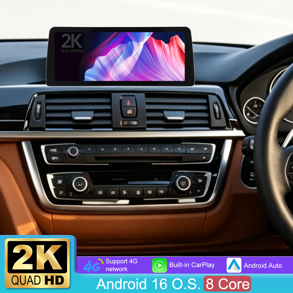 A-Sure 12.3" 8-core 4+64GB Car Radio Android 16 2K Touchscreen Stereo for NBT BMW 3 F30/F31/F34/F35 (2013-2016)/BMW 4 F32/F33/F36 (2013-2016), Support Apple CarPlay/Android Auto/GPS Nav/4G LTE/Wi-Fi/BT 5.0/DSP
