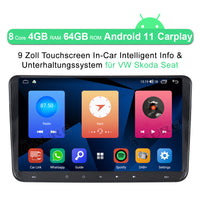 A-Sure 9" Wireless Carplay Android Auto Android 11 Octa-Core 4+64GB DSP GPS Navi Car Radio for VW Passat Polo Touran Tiguan Golf Sharan Caddy