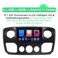 10.1" Android Octa-Core 4GB+64GB Autoradio Navi für Opel Movano B MK2 2010-18; Renault Master MK3 2010-18; Nissan NV400 2010-18 Unterstützt Built-in 4G Wireless Carplay Android Auto USB Bluetooth 5.1 FM Radio RDS