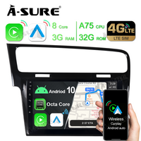 10.1" ANDROID 10 DAB+ GPS NAVI CAR RADIO WITH OCTA CORE 3GB RAM 32GB ROM FOR VW Golf 7 VII Mk7 2012-2020 Black