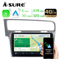 10.1" ANDROID 10 DAB+ GPS NAVI CAR RADIO WITH OCTA CORE 3GB RAM 32GB ROM FOR VW Golf 7 VII Mk7 2012-2020 Black