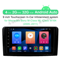9" 2+32GB Android Autoradio DSP GPS Navi Car Radio with Wireless Carplay Android Auto for Mercedes-Benz M-Class ML-Class W164 (2005–2011), Support DSP Wifi Bluetooth 1280x720P Display USB SWC