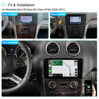 9" 2+32GB Android Autoradio DSP GPS Navi Car Radio with Wireless Carplay Android Auto for Mercedes-Benz M-Class ML-Class W164 (2005–2011), Support DSP Wifi Bluetooth 1280x720P Display USB SWC