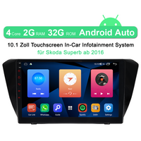9" Android Autoradio mit Navi 2+32GB GPS für Skoda Superb ab 2016, Unterstützt Wireless Carplay Android Auto, Integriertes 4G Modern, 1280x720 Pixel, DSP Bluetooth WiFi GPS
