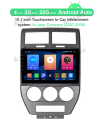 10.1" Android 2GB RAM+32GB ROM Autoradio Navigation GPS Head Unit for Jeep Compass 2007 2008 Support Wireless Carplay Android Auto 1280x720 Pixel Bluetooth DSP Wifi SWC RDS USB