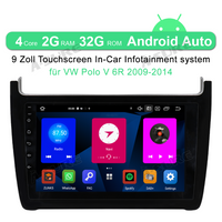 Android 10 Navi GPS 9'' Wireless Carplay 4-Core 32GB für Autoradio VW Polo V 6C 2014-2017