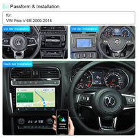 Android 10 Navi GPS 9'' Wireless Carplay 4-Core 32GB für Autoradio VW Polo V 6C 2014-2017