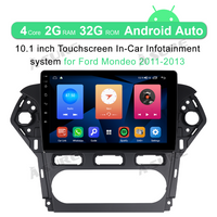 Android Autoradio for Ford Mondeo 2011-2013 10.1 Inch Bluetooth Car Stereo with Wireless Carplay Android Auto Touch Screen Radio GPS Navigator Supports Steering Wheel Control WiFi USB