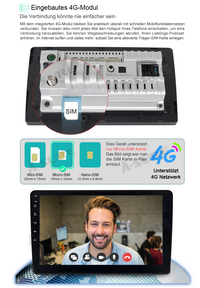 10.1" Android 10 Octa-Core 3GB+32GB Built-in 4G LTE Wireless Carplay Android Auto Autoradio Navigation GPS Bluetooth 5.1 WiFi USB für Skoda Octavia III Mk3 2013-2019