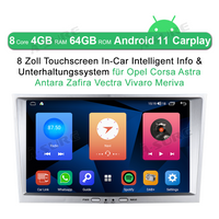 8" Silver Android 10 GPS Navi Car Radio with Octa-Core 4GB RAM 64GB ROM for Opel Vauxhall Corsa Astra Antara Vectra Meriva Zafira Vivaro Support Wireless Carplay Android Auto