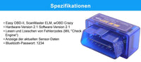 ELM327 OBDII Bluetooth Diagnostic Code Reader Adapter Scanner
