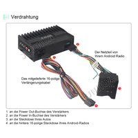 Verstärker-Subwoofer-Ausgangsstufe Chinch-Anschluss für Android-Radio 16-pin