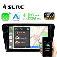 10.1" Android 10 Octa-Core 3GB+32GB Built-in 4G LTE Wireless Carplay Android Auto Autoradio Navigation GPS Bluetooth 5.1 WiFi USB für Skoda Octavia III Mk3 2013-2019